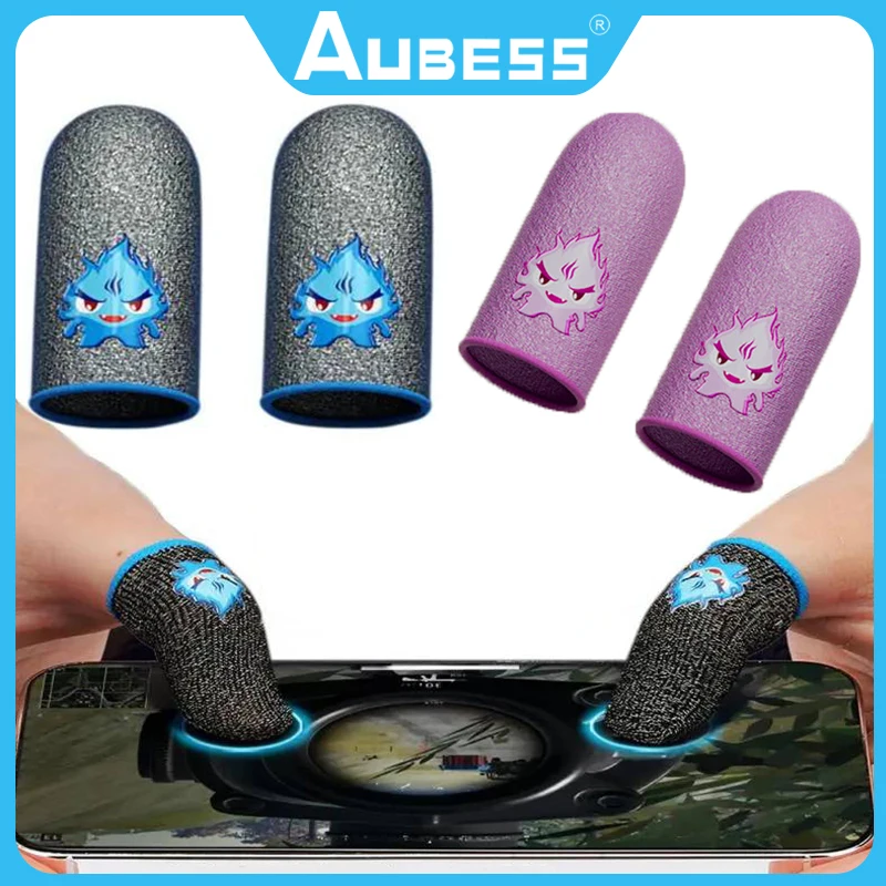 Luva de dedo luminosa para tela sensível ao toque, Gaming Fingertips Cover para PUBG Mobile Games, Capa respirável para berços