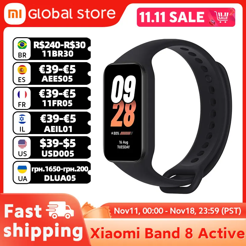Xiaomi-banda inteligente 8 versão global, versão global, 1,47 polegadas, sono avançado, rastreamento de fitness, 50 + modos esportivos, bateria de 14 dias, bluetooth, em estoque