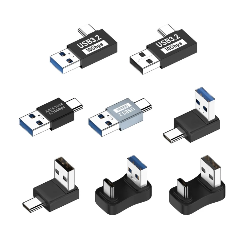 90/180 graus cotovelo USB C OTG adaptador USB C tipo C macho para USB conversor macho U forma USB-C 3.0 conector para computador telefone