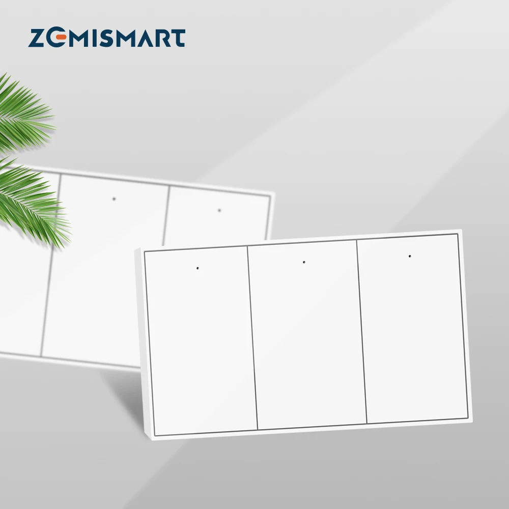 Zemismart-Interruptores de luz Zigbee Push Wall, 1 gangue, 2 gangues, 3 gangues, 4 gangues, interruptor neutro, Alexa, Google Home, Tuya, Smarttings App Control