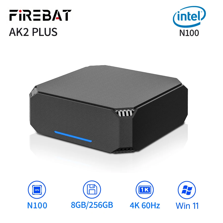 FIREBAT AK2 PLUS MiniPC Intel N100 Dual Band WiFi5 BT4.2 16GB 512GB Desktop Gaming Computador Mini PC Gamer