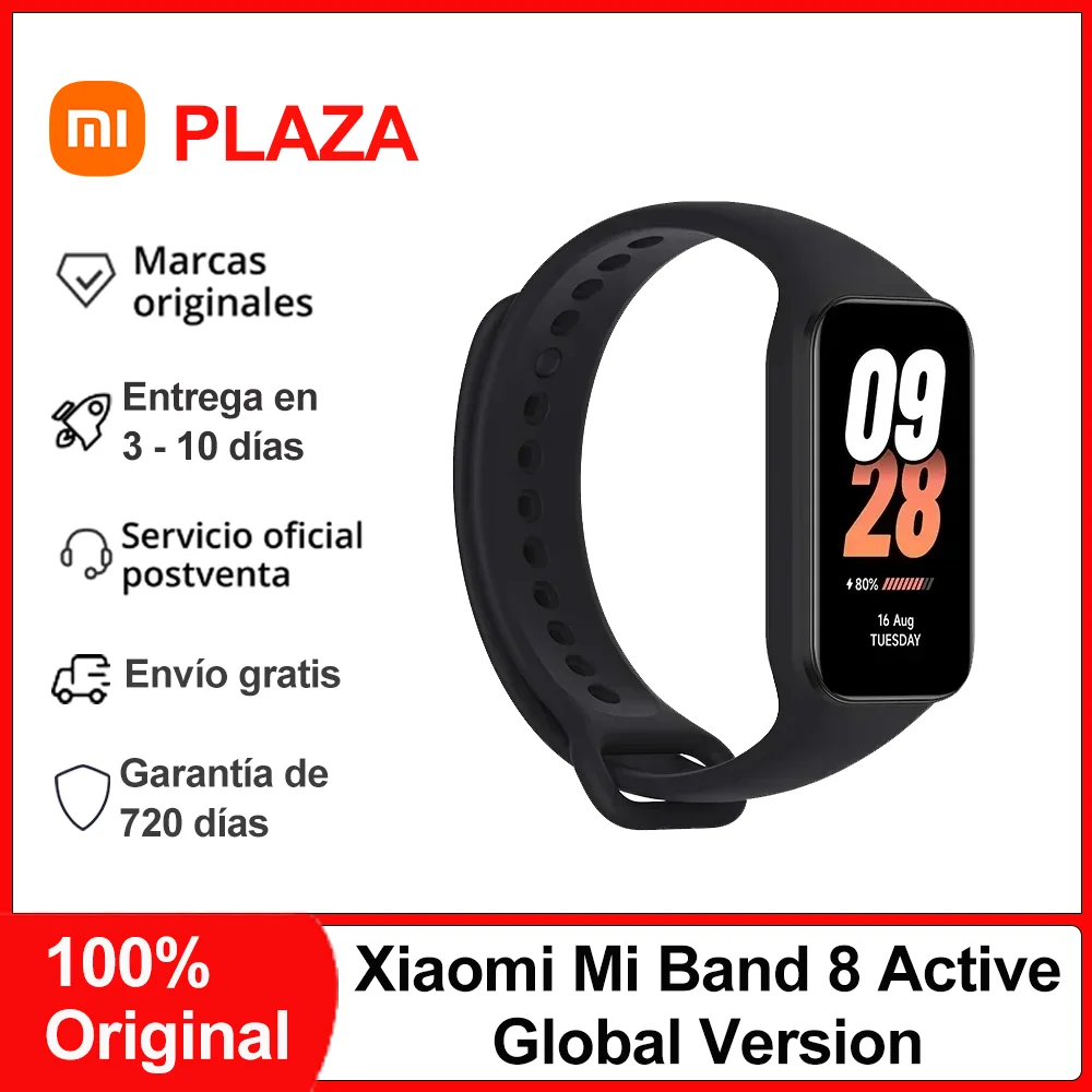 Pulseira Inteligente Xiaomi-Mi Band 8, Versão Global, Tela LCD 1.47 '', Bluetooth 5.1, Rastreamento SpO2, 50 + Modos Esportivos