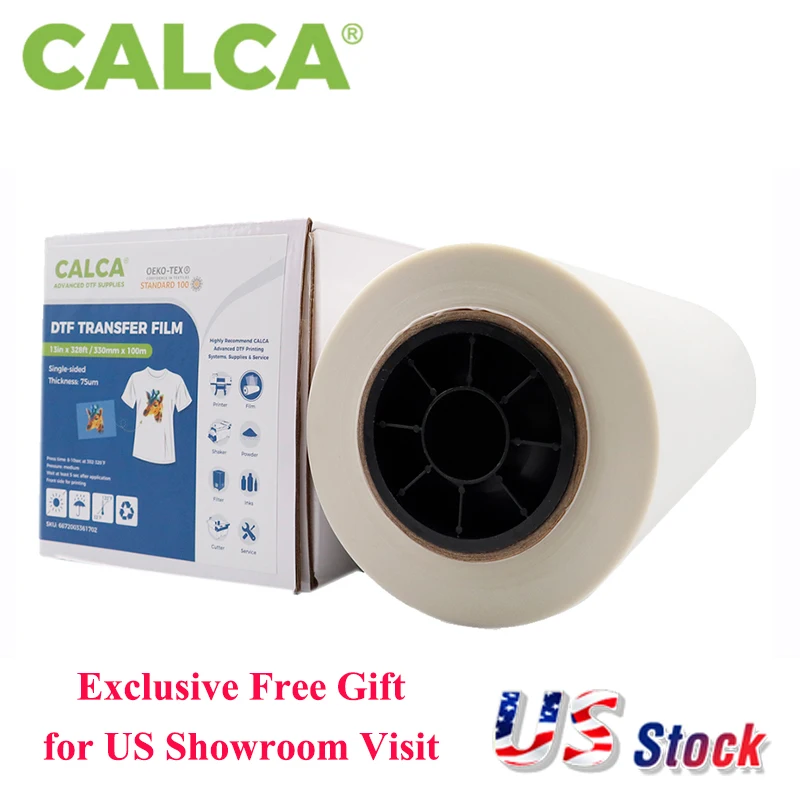 CALCA-Filme de transferência Hot Peel, presente gratuito exclusivo para nossa visita ao Showroom nos EUA, 12 pés, 1 rolo, duplo ou individual, 13in x 32.8ft