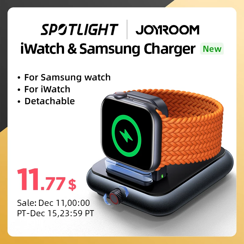 Joyroom-Carregador Portátil Relógio Magnético, Suporte para Apple iWatch, Cabo De Carregamento, Relógio Samsung