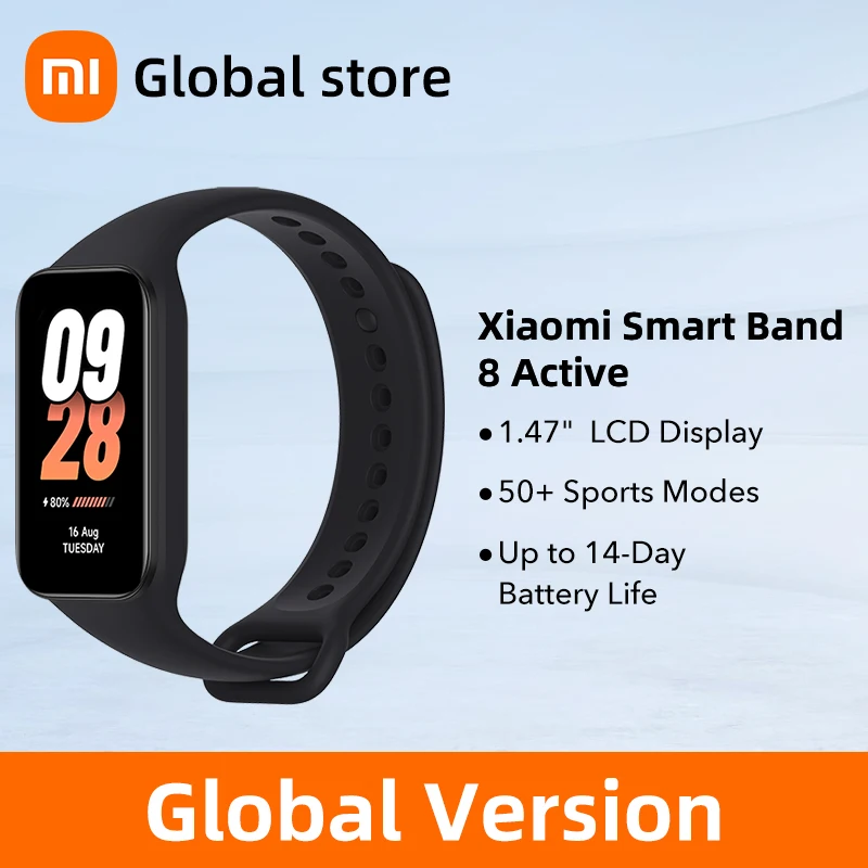 Xiaomi-banda inteligente 8 versão global, versão global, 1,47 polegadas, sono avançado, rastreamento de fitness, 50 + modos esportivos, bateria de 14 dias, bluetooth, em estoque