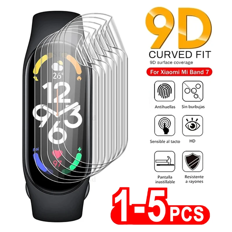 Filme macio 9d do hidrogel para o relógio esperto, película protetora para a banda 8 pro do xiaomi mi, 7, 6, 3, 4, 5, 6, 7, 8