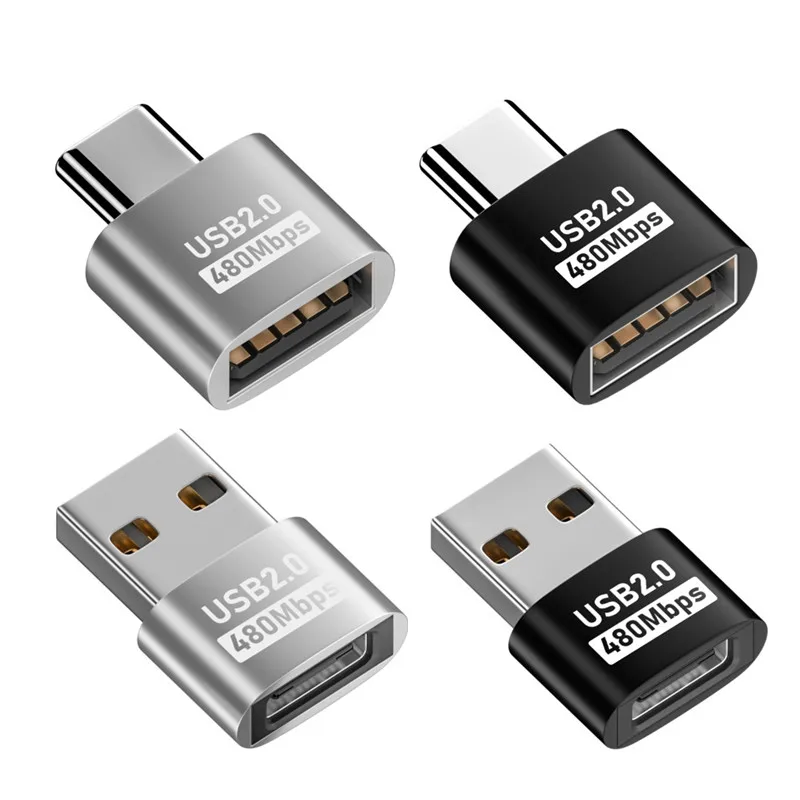 USB 2.0 Tipo-C OTG Adaptador, macho para fêmea Conversor, Macbook, Xiaomi, Samsung, Laptop, USBC OTG Conector