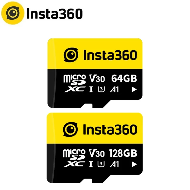 Insta360-SD Cartão de Memória para Insta 360, Acessórios Originais de Alta Velocidade, 64GB, 128GB, V30, A1, X4, X3, Ace Pro, ONE X2, ONE, RS, R, 2 X, V30