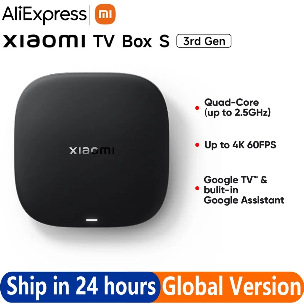 Em estoque versão global xiaomi mi tv box s 3a geração 4k uhd bluetooth 5.2 wifi6 2gb 32gb google tv google assistente controle de mídia
