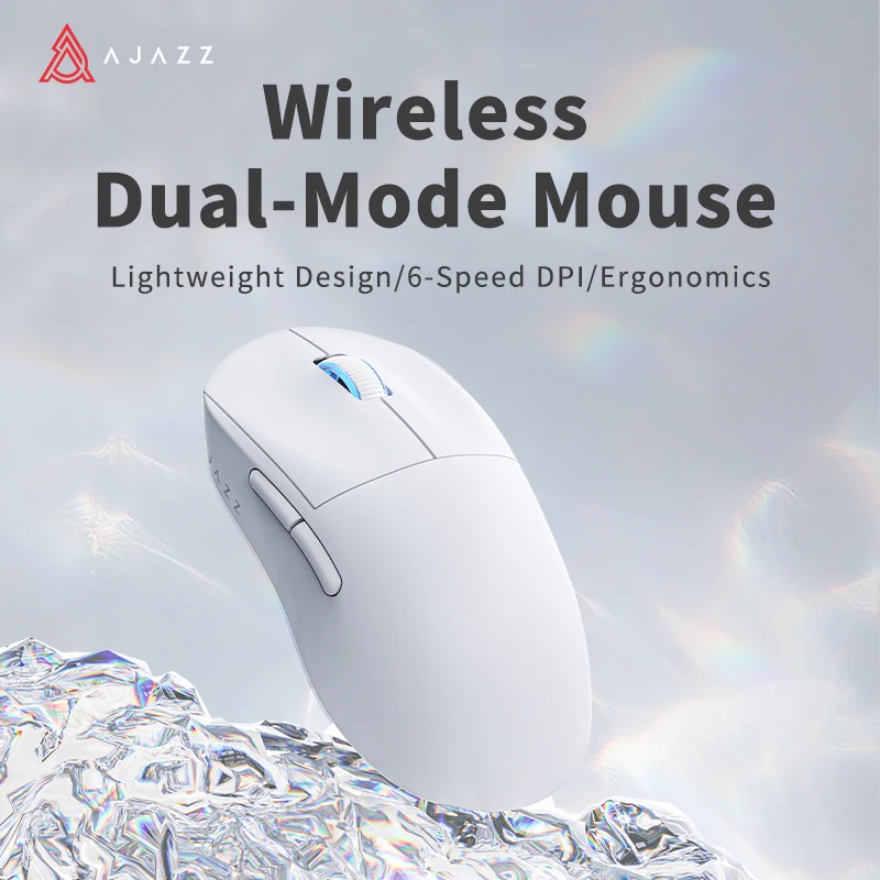 Ajazz-Mouse para jogos sem fio, 2.4GHz + Wired, Mouse óptico para PC portátil para jogos, AJ199 MC, PAW3338, Novo