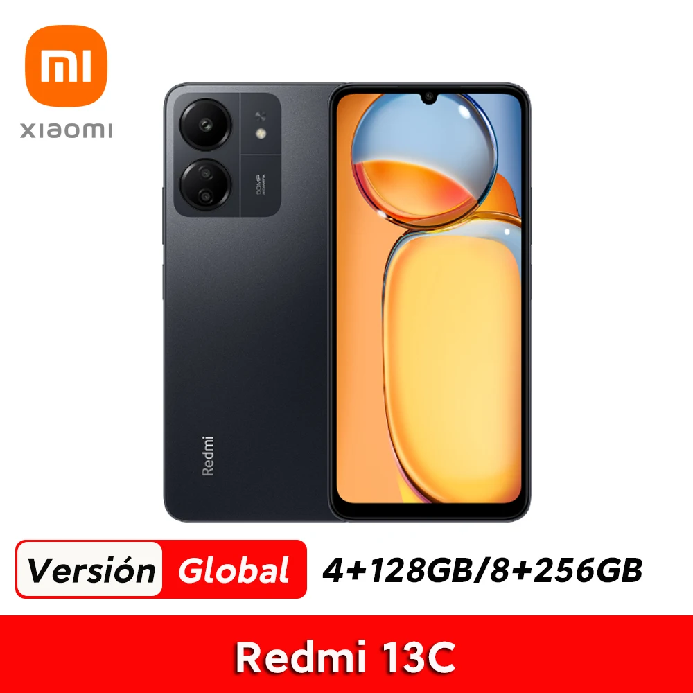Xiaomi-Smartphone Redmi 13C, Versão Global, MTK Helio G85, Display 6.74 