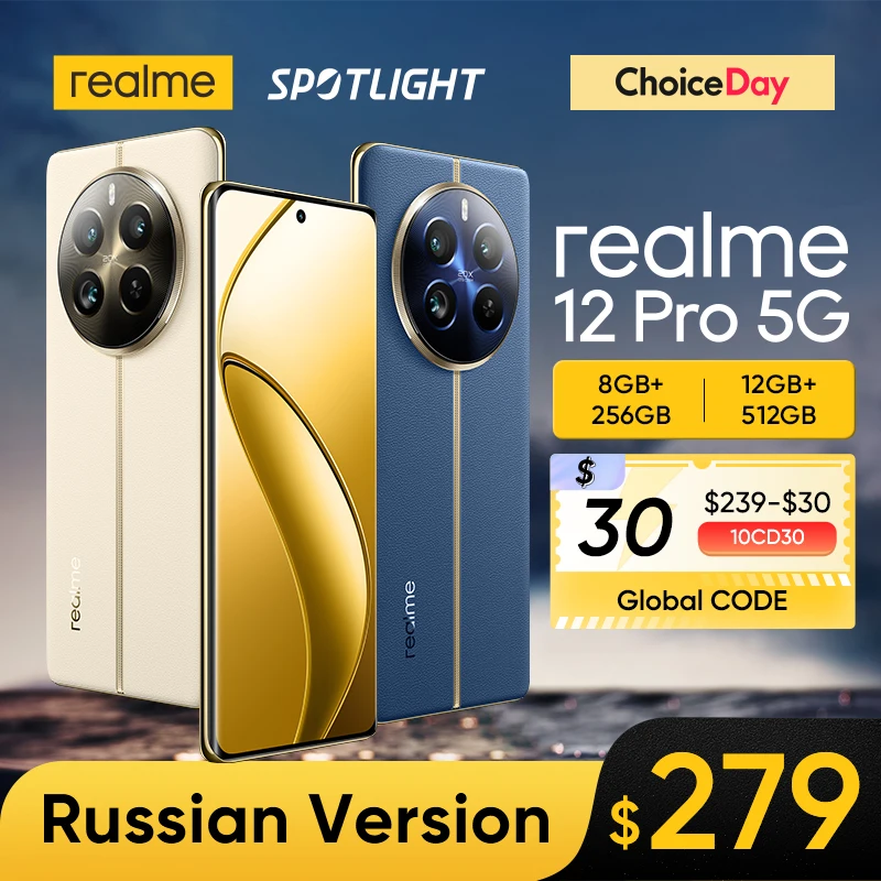 Realme-12 Pro Smartphone 5G, Câmera retrato telefoto 32MP, Sony IMX882 OIS, Câmera Snapdragon, Estreia Mundial®Processador 6 Gen 1, 6