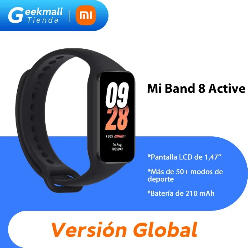 Versão global Xiaomi Band 8 Active Ecrã LCD de 1,47