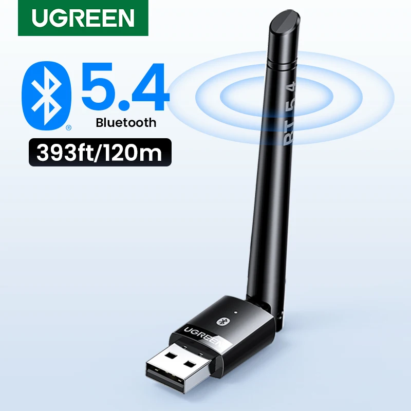 UGREEN-USB Adaptador Bluetooth, Dongle para PC, Mouse sem fio, Teclado, Música, Receptor de Áudio, Transmissor, Bluetooth 5.3 5.4, 120m
