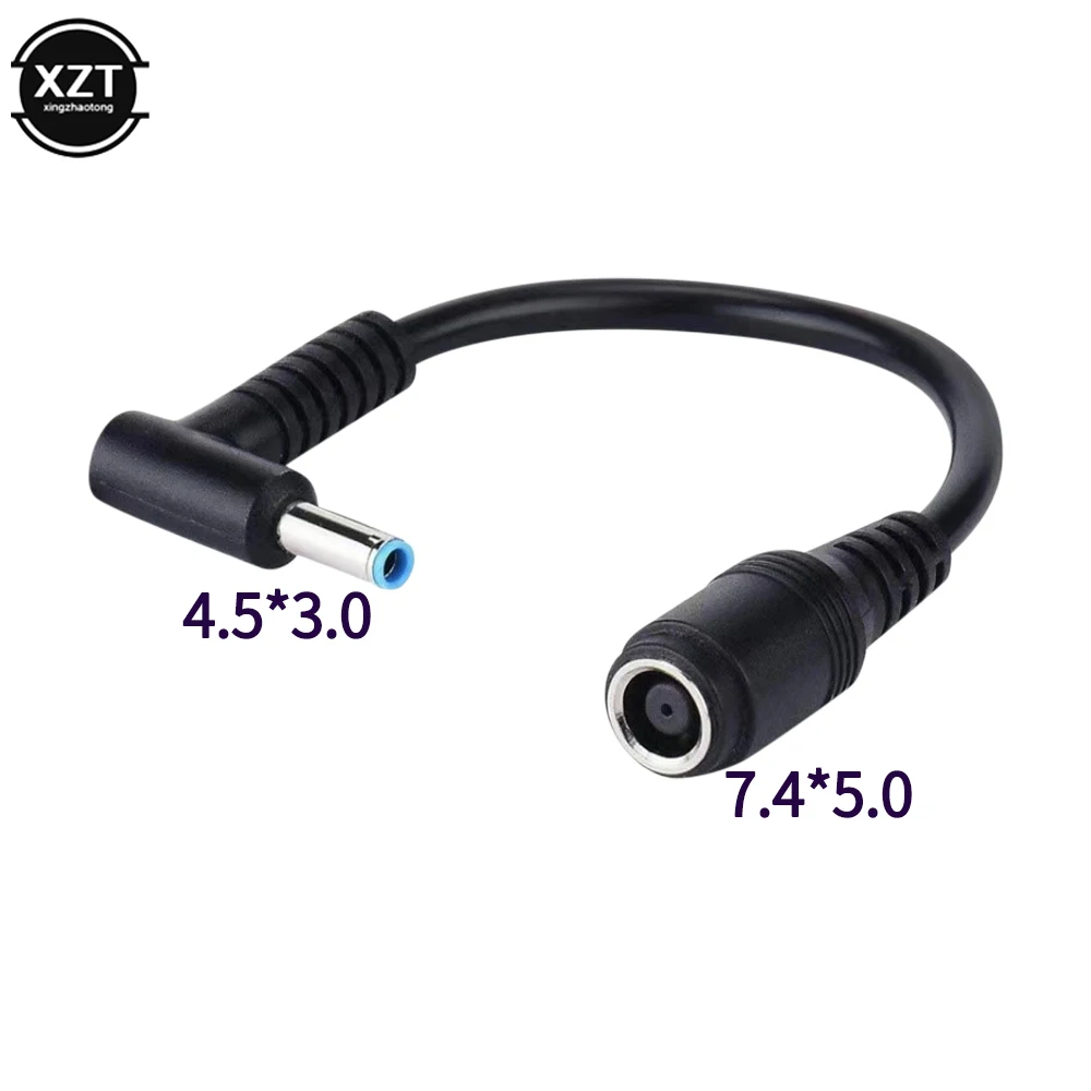 1pc 7.4mm a 4.5mm conversor de carregador de energia dc grande substituição cabo conector adaptador dc para hp dell dicas azuis