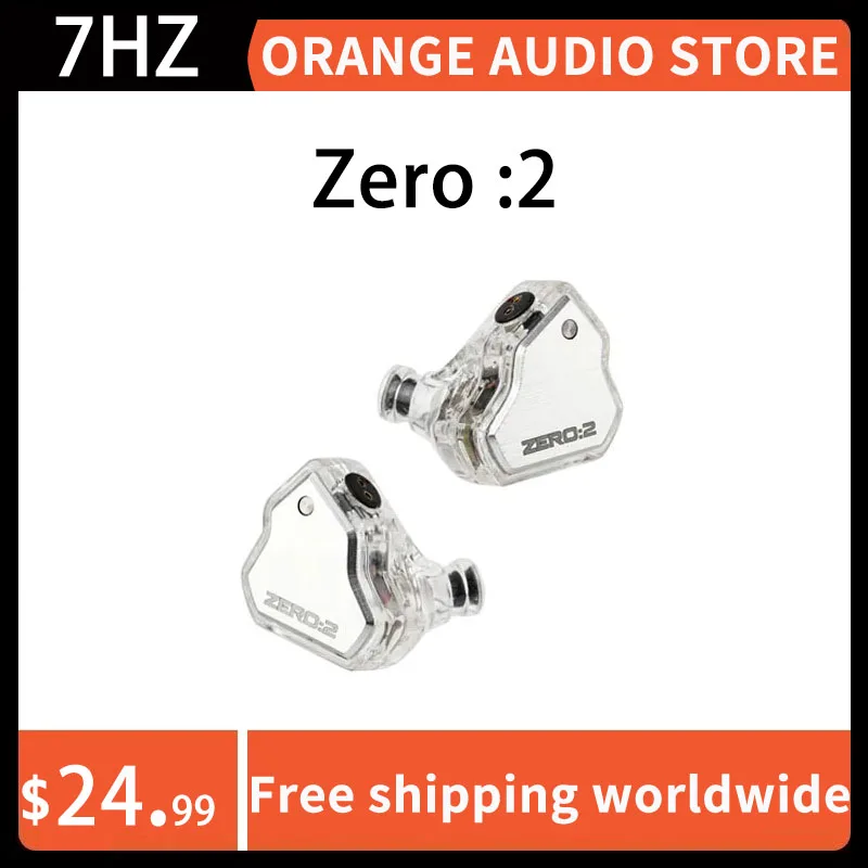 Crinacle Zero 2 Earbuds com cabo OFC para músico, fones de ouvido com fio, Gaming Earbuds, atualizado, 10mm Dynamic Driver, 7Hz