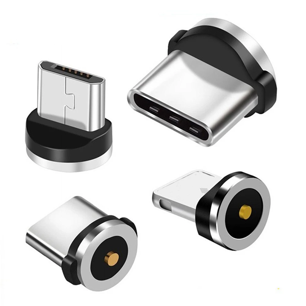 Adaptador de Cabo Magnético para o Telefone Móvel, Micro USB, Tipo C, Plugues de Poeira, Pontas Magnéticas para iPhone, Conector Carregador Ímã, Roukyrss
