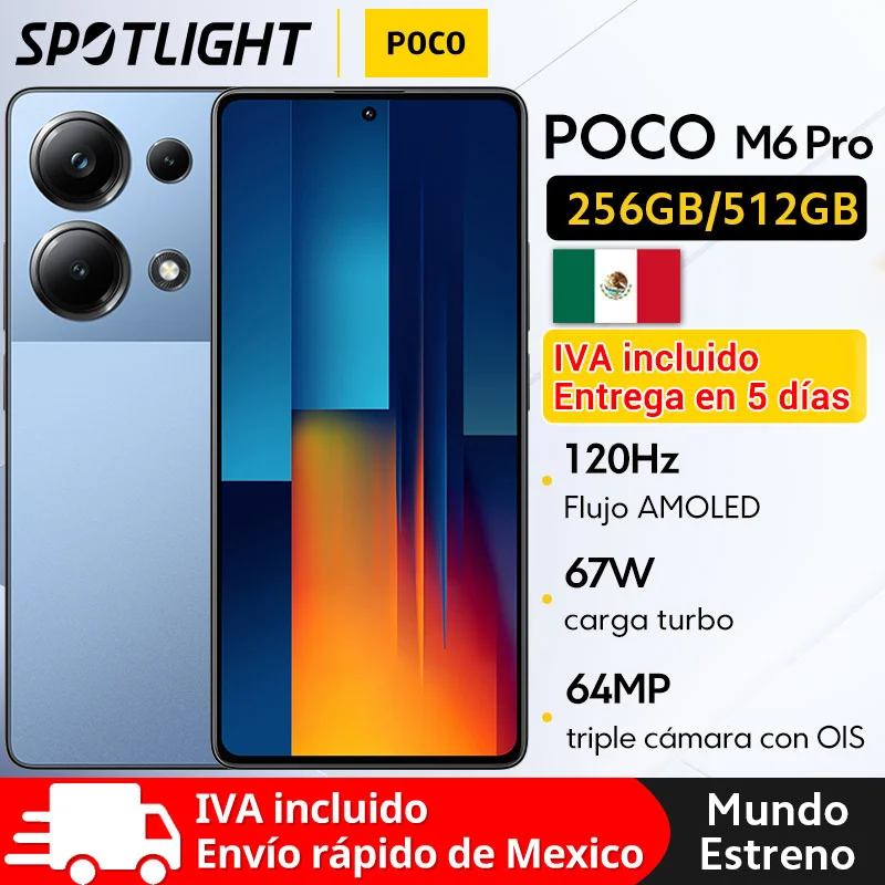 IVA incluído Entrega em 5 dias POCO M6 Pro Versão Global Helio G99 Ultra 120Hz AMOLED 64MP Câmera Tripla