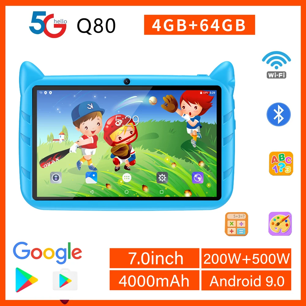 Novo 7 Polegada versão global 5g wifi crianças comprimidos quad core android aprendizagem educação tablet pc 4gb ram 64gb rom presentes das crianças