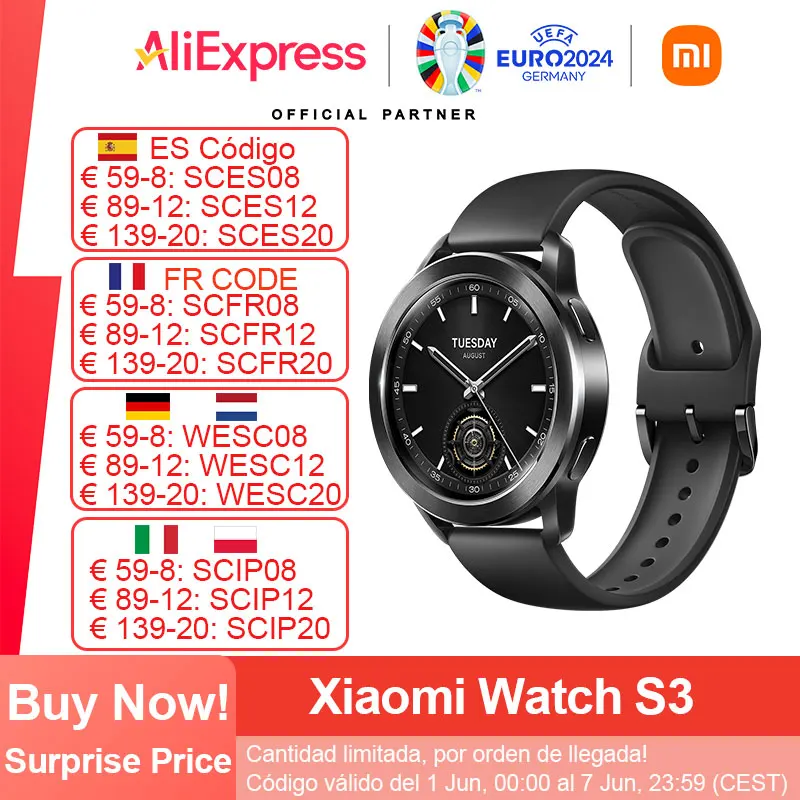 Xiaomi-S3 relógio inteligente para homens e mulheres, chamada telefônica bluetooth, 1.43 