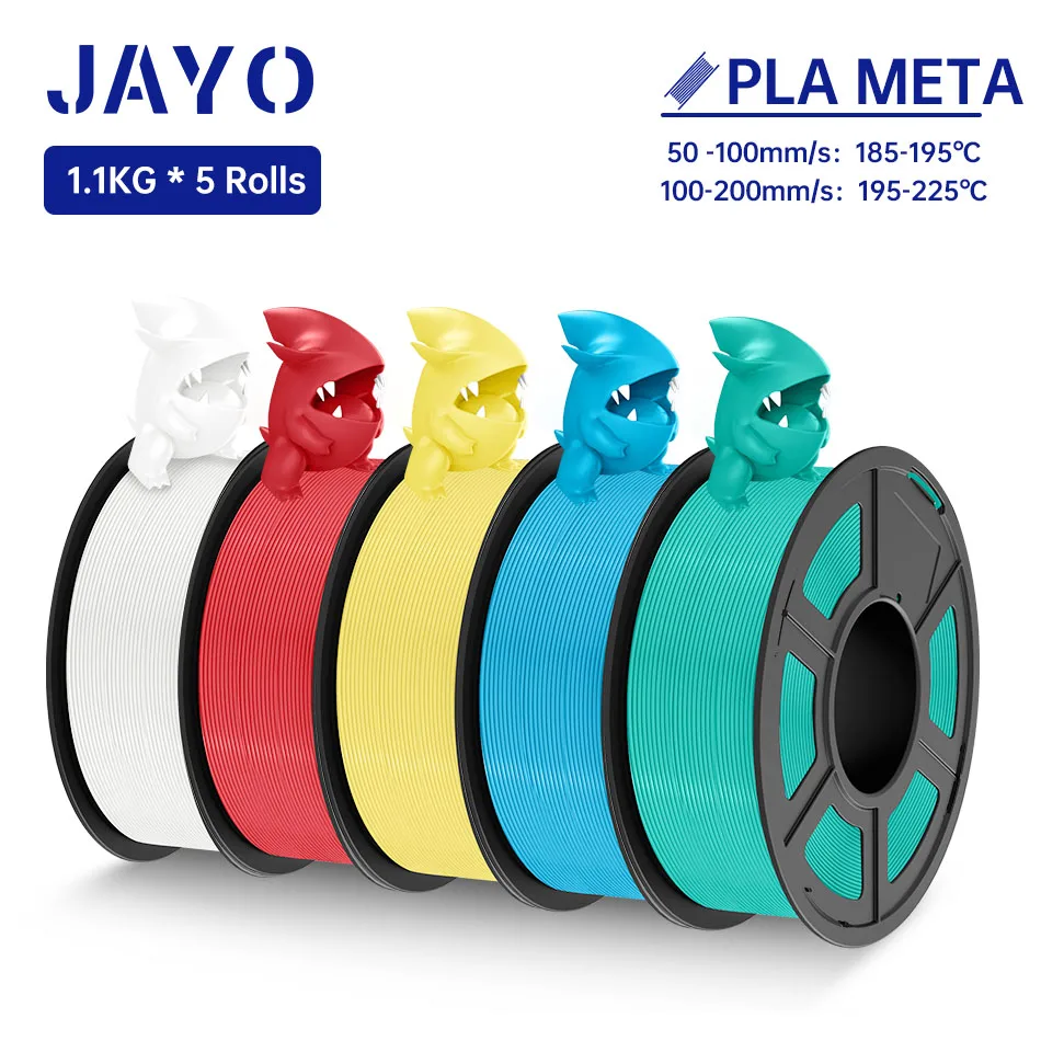 JAYO-PLA Meta Filamento para Impressora 3D, Alta Resistência, Materiais de Impressão, 100% Sem Bolha, FDM, 1,75mm, 1,1 kg