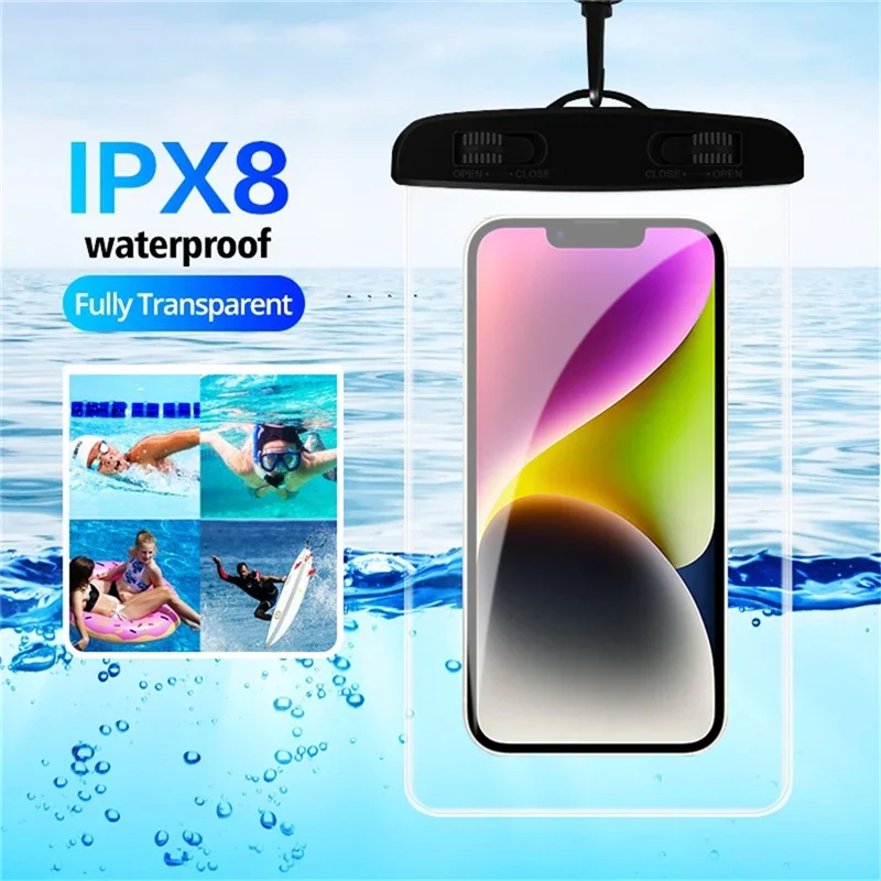 Caixa de telefone impermeável Bolsa à prova d'água Universal Underwater Phone Protector Pouch PV Cover para iPhone 15 14 13 Pro Max