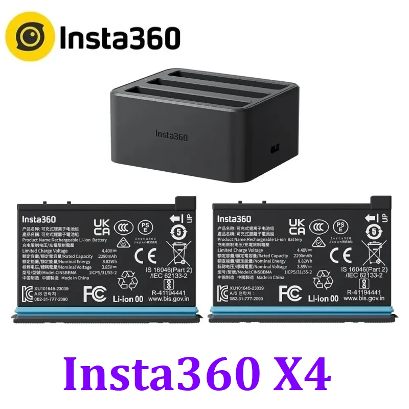 Bateria Insta360 X4 E Hub De Carregador Rápido, Insta 360 ONE X 4, Acessórios De Energia Original