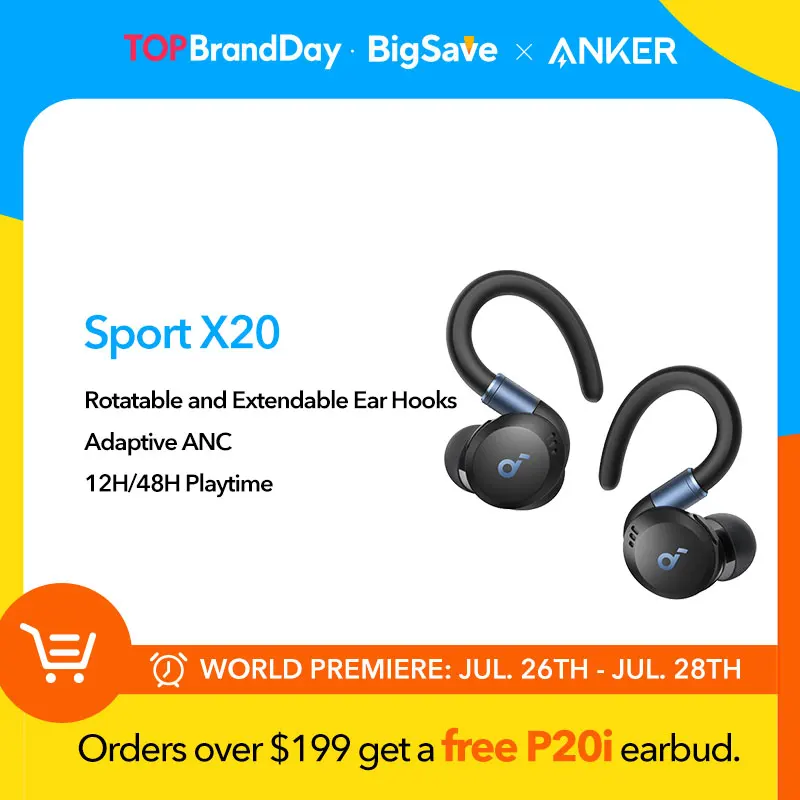 Soundcore by Anker Sport X20 True-Sem Fio Workout Earbuds Ear Hooks Fone de ouvido Bluetooth Sem Fio Bluetooth Headphones fone bluetooth fone de ouvido sem fio fone sem fio
