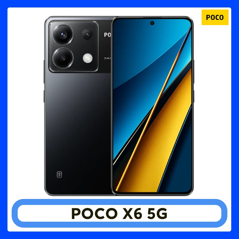 Poco x6 5g, versão global, snapdragon®CrystalRes-Câmera tripla com AMOLED, 7s Gen 2, Câmera tripla de 120Hz, Carregamento Turbo 67W, 64MP