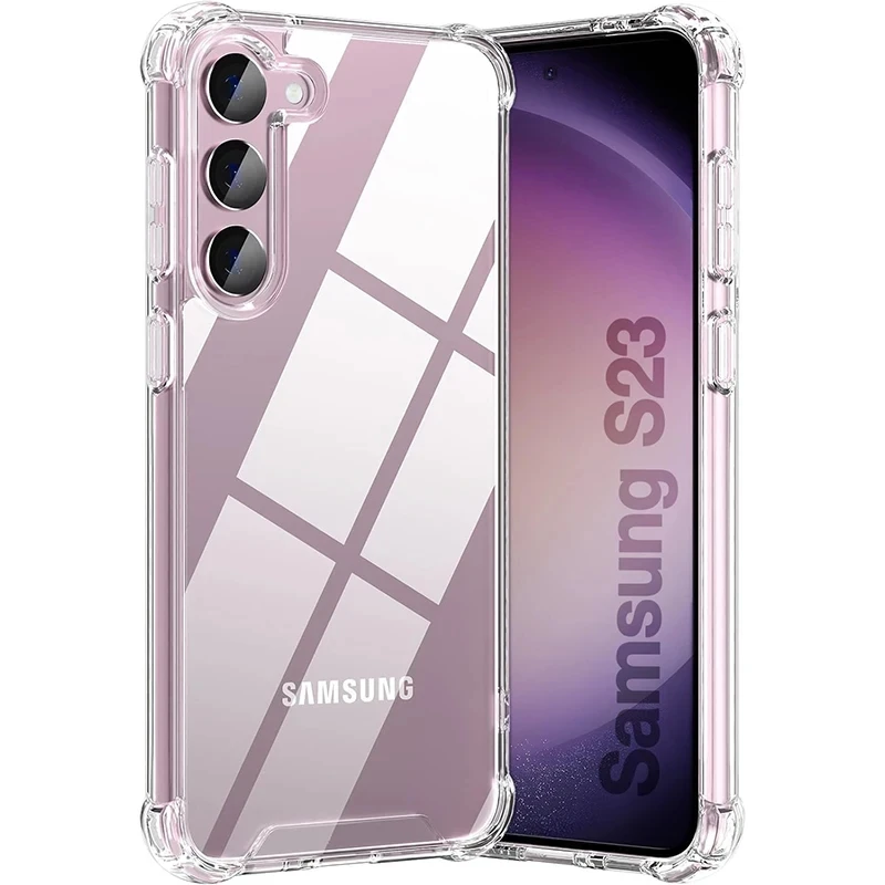 Capa à prova de choque híbrida para Samsung Galaxy, transparente, estojo rígido, S24, S23, S21, FE, S22, S20, S10 Plus Ultra, A55, A54, A53, A35, A14, A15, a13