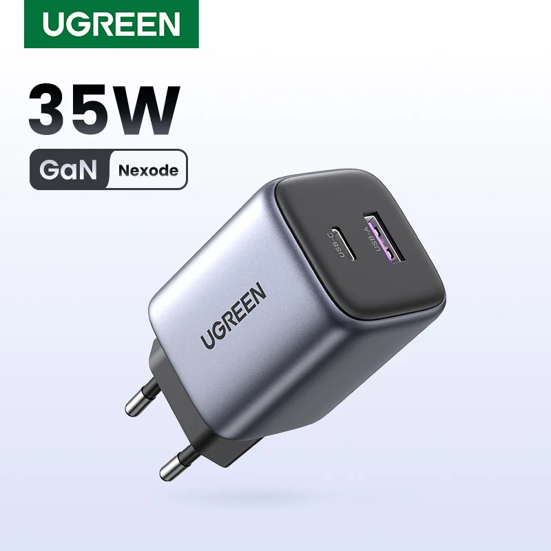 UGREEN-USB C Carregador Rápido, Carregador Rápido para iPhone 15, 14, 13 Pro, Samsung, Xiaomi, iPad Pro, PD3.0, QC3.0, GaN, 35W