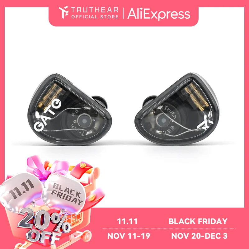 TRUTHEAR GATE Fone de ouvido intra-auricular dinâmico com cabo de 0,78 2 pinos para jogos