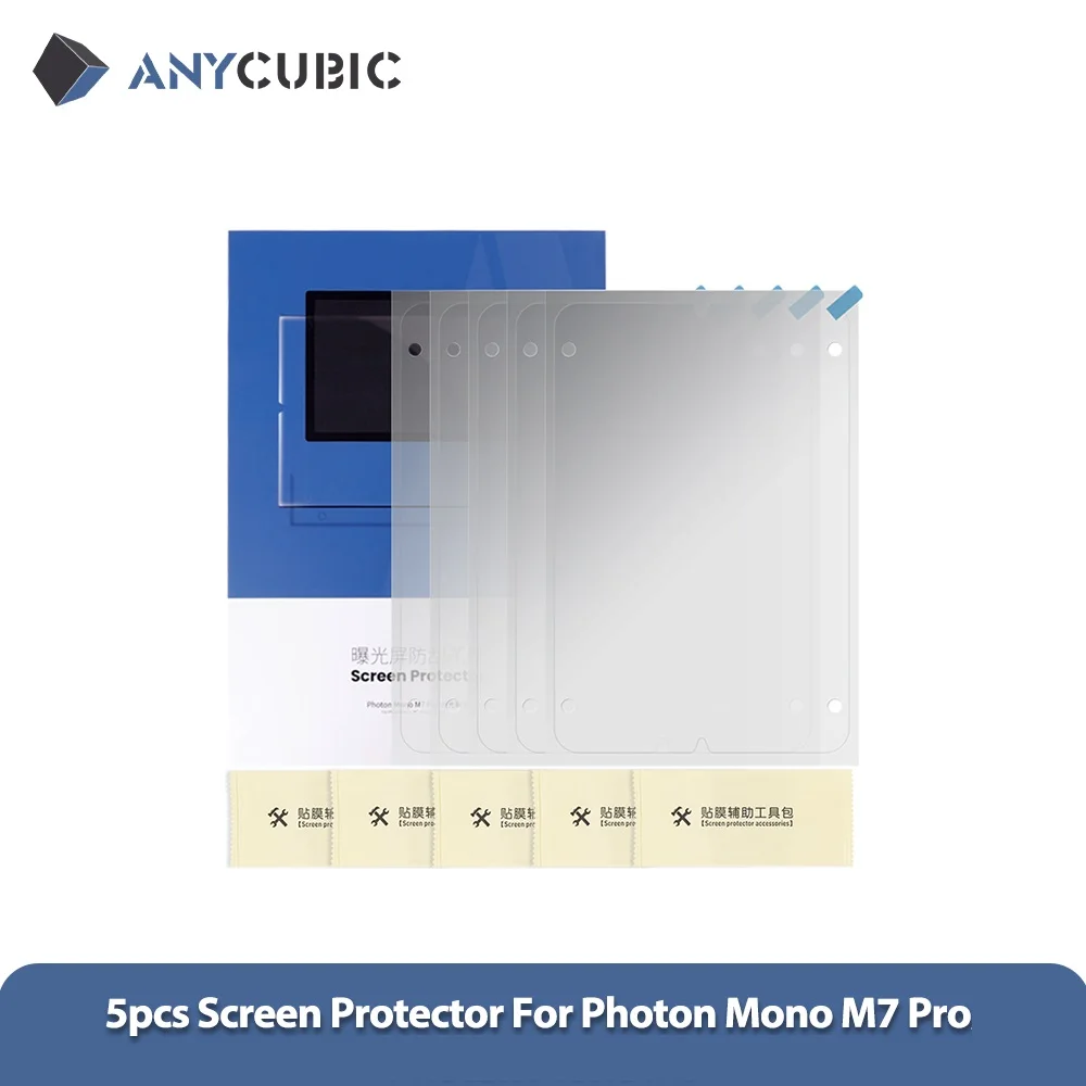 Anycubic-protetor de tela para impressora 3d, original, para fóton mono m7 pro lcd, 5 unidades/lote