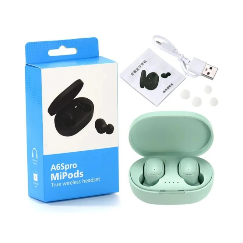 Autêntico Bluetooth V5.0 TWS Earbuds, fone de ouvido impermeável, pares automáticos conectar, fone de ouvido HIFI som, IPX4, A6S Pro, 5 cores