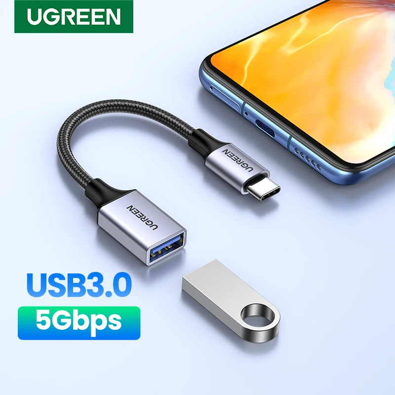 Ugreen-adaptador otg usb-c para usb 3.0, cabo de dados otg, conector para samsung galaxys 10, macbook pro 2019