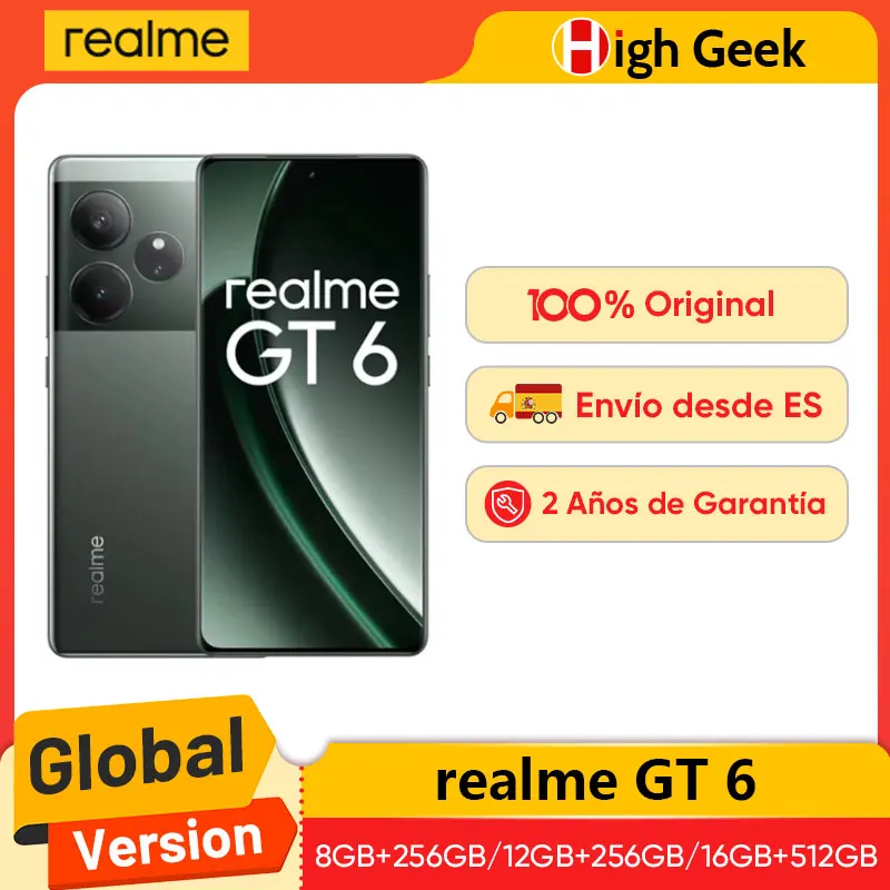 Versão global realme GT 6 GT6 5G Smartphone 6,78