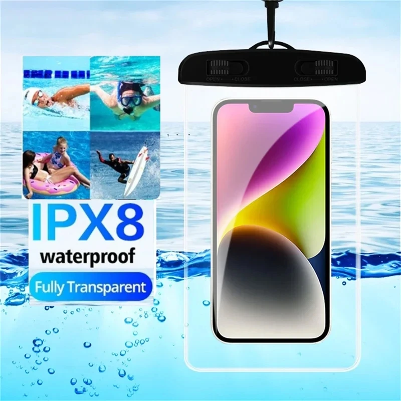 IP68 Waterproof Phone Case Bolsa de natação subaquática universal, protetor do telefone, capa de bolsa para iPhone 15, 14, 13, Pr