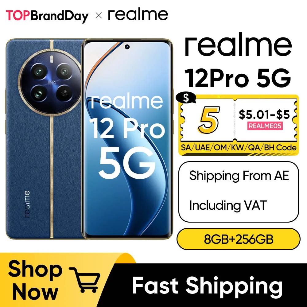 Realme 12 Pro 5G Smartphone 8GB + 256GB 32MP Telefoto Retrato Câmera Sony IMX882 OIS Câmera Snapdragon ®   Processador 6 Gen 1