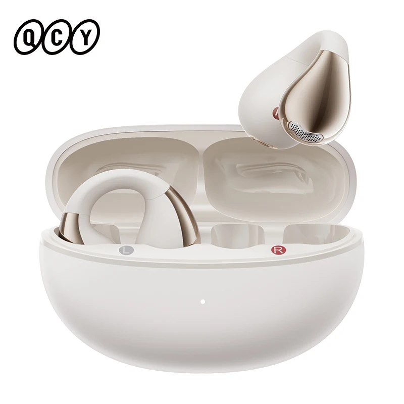 Qcy crossky c30 fones de ouvido sem fio bluetooth 5.4 clipe de orelha tws esportes fones de ouvido abertos fone de ouvido de dupla conexão