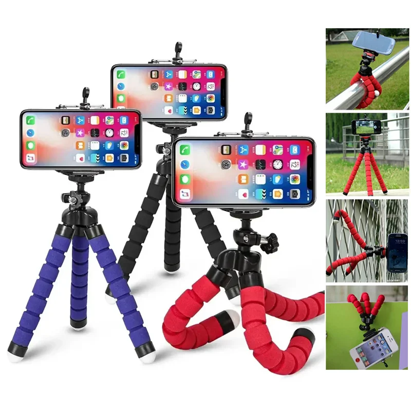 Portátil Polvo Mini Tripé para Smartphone, Monopod Tripé Stand, Suporte para Câmera Digital Móvel, Tripés Flexíveis, Suporte para Tripé