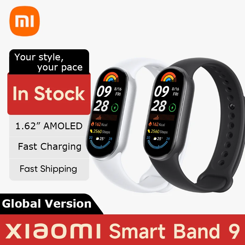 Versão global xiaomi banda inteligente 9 pulseira inteligente mi banda 9 pulseira inteligente 1.62 