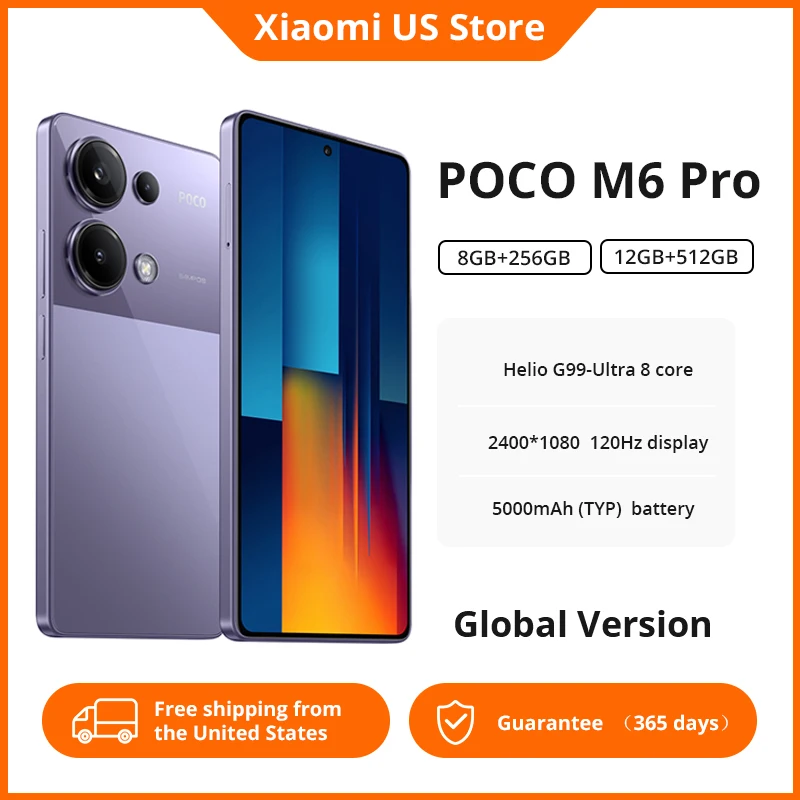 POCO M6 Pro 4G Global Versão 64MP Câmera Tripla com OIS Helio G99-Ultra Octa-core 5000mAh Bateria 12GB 512GB