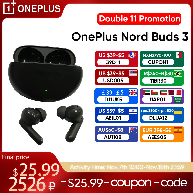 2024 novo oneplus nord buds 3 fone de ouvido bluetooth 32db cancelamento de ruído ativo 43h vida útil da bateria basswave 2.0 google par rápido