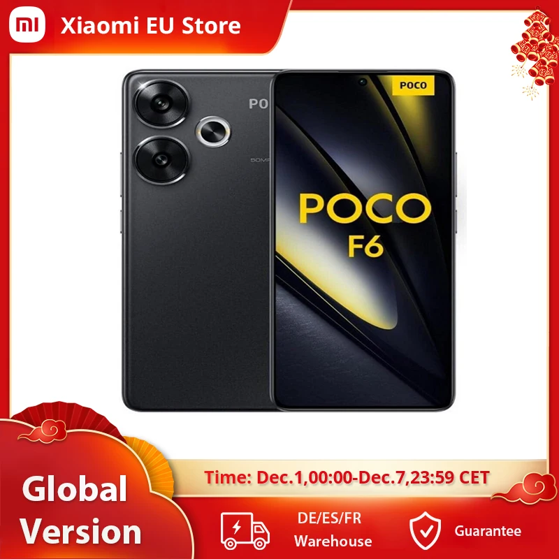 POCO-F6 5G Smartphone, Versão Global, NFC Snapdragon®Bateria de Carregamento Turbo, 8S Gen 3, 120Hz, 90W, 5000mAh