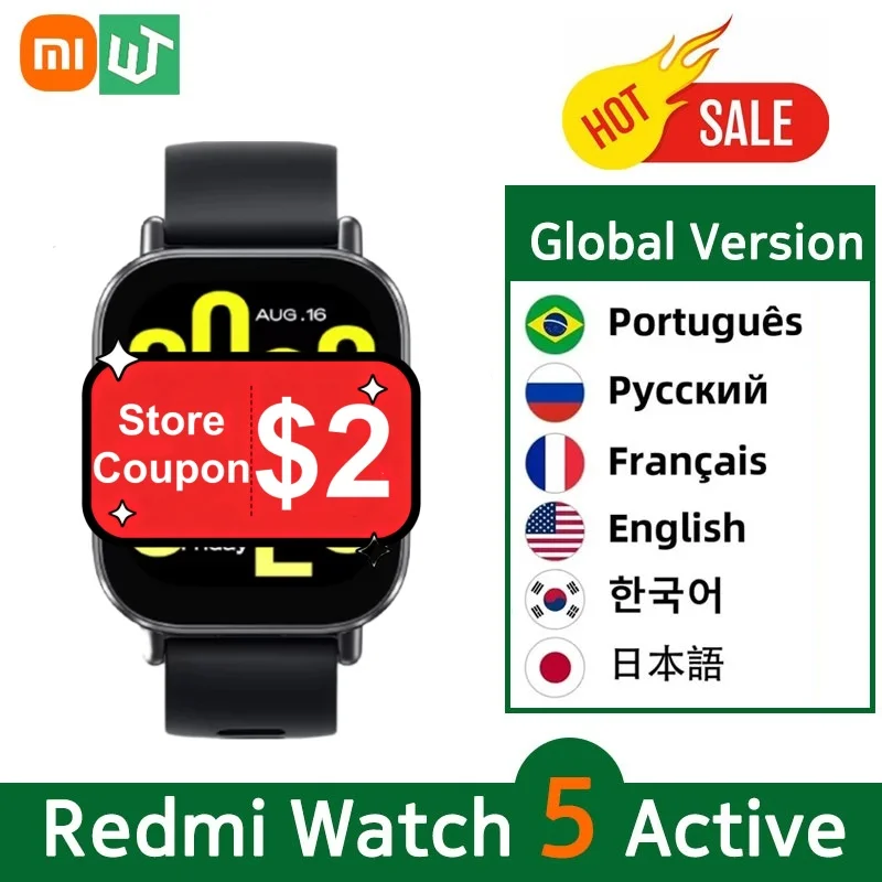 Xiaomi redmi relógio 5 versão global ativa smartwatch 2 display bluetooth chamando 470mah bateria 18 dias 140 + modo esportivo 5atm