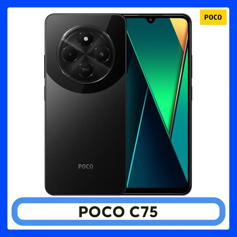 Versão Global POCO C75 Smartphone Helio G81-Ultra Imersivo Ecrã de 6,88” Bateria de 5160mAh (típica) Câmara dupla de 50MP nítida
