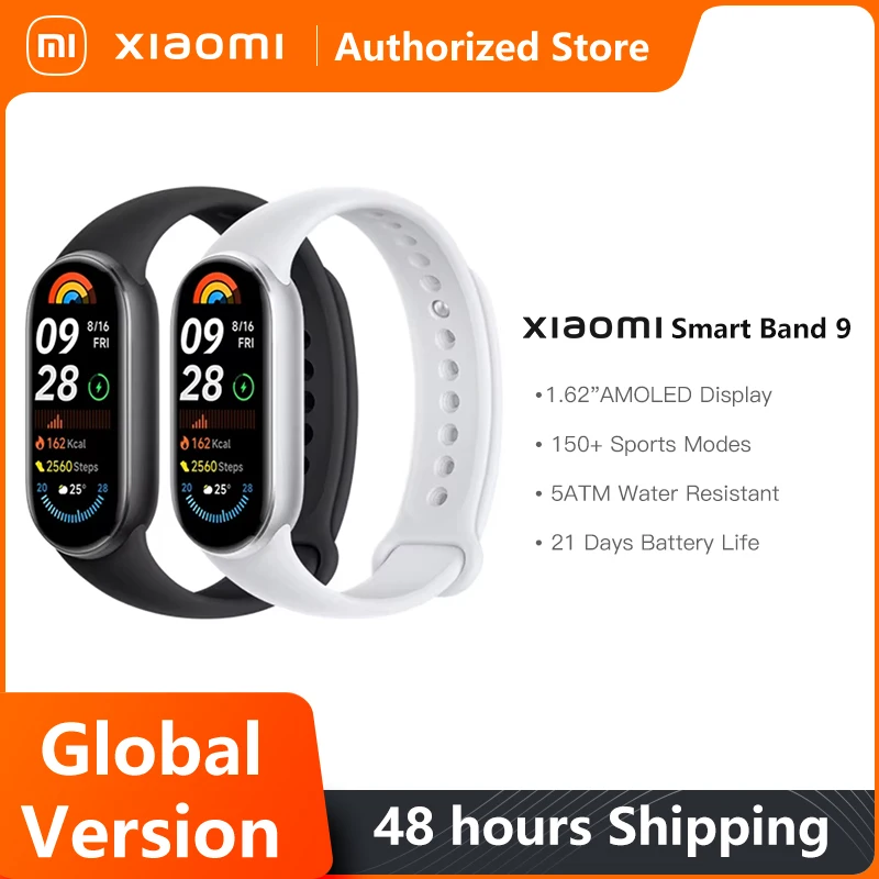 Versão global xiaomi banda 9 mi pulseira inteligente 9 cores amoled 1.62 
