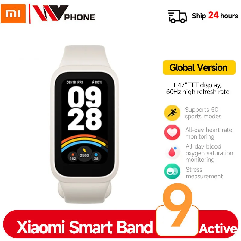 Versão global xiaomi smart band 9 ativo 1.47 ''tela tft xiaomi band 9 ativo mi band 9 ativo até 18 dias de vida útil da bateria