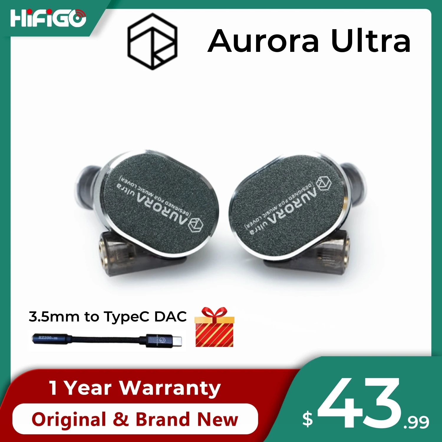 Roseselsa aurora ultra 1dd + 1 planar duplo-driver híbrido fones de ouvido intra-auriculares alta fidelidade música jogos fones de ouvido com 3.5mm para tipo c dac