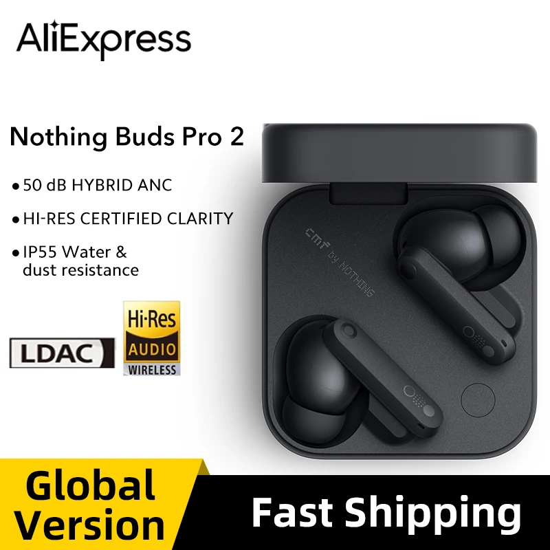 Global Verison Nothing CMF Buds Pro 2 50 dB ANC Até 11 horas de música sem parar Som HiFi alimentado por drivers duplos ﻿   6 microfones HD